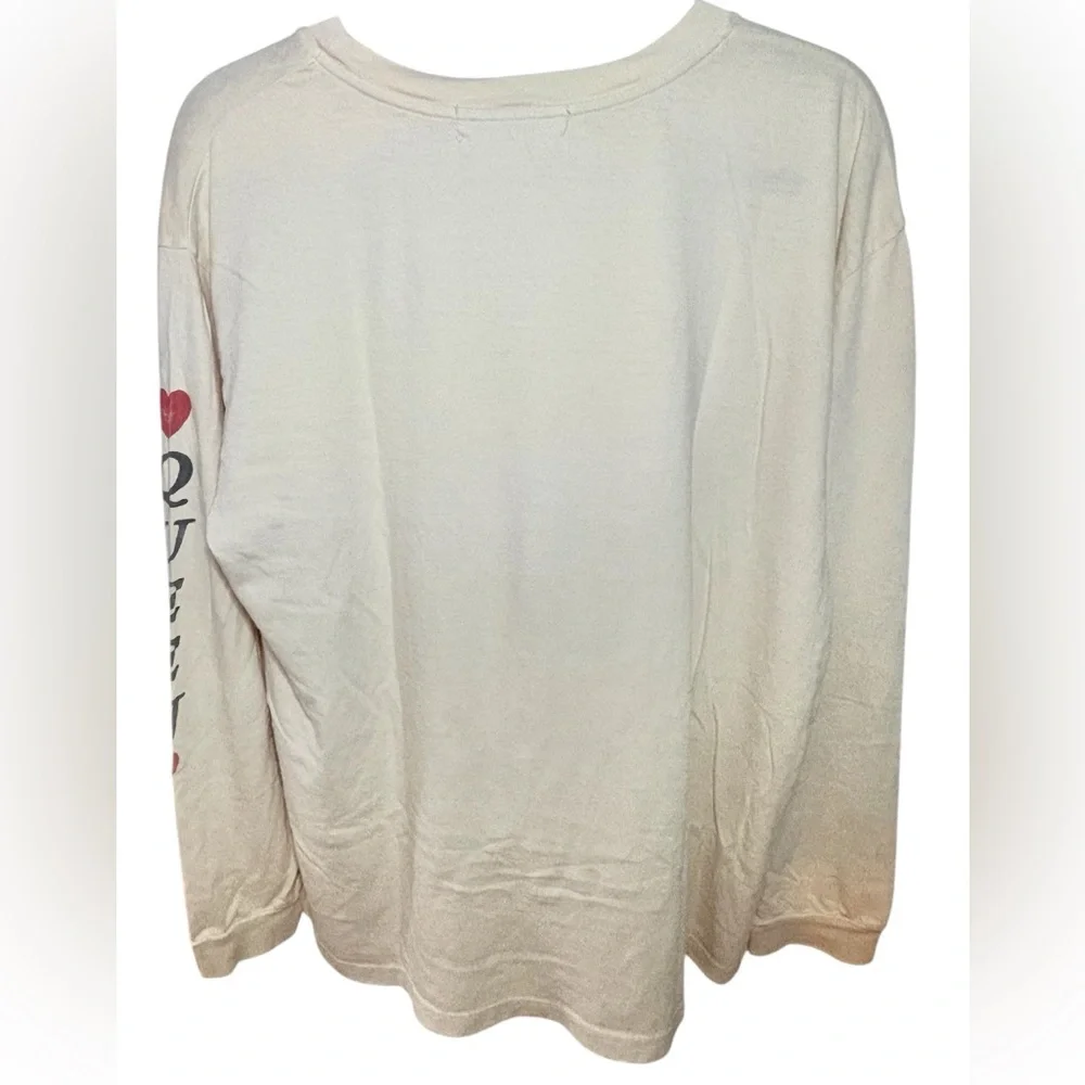 NWOT Daydreamer Free People Queen of Hearts Graphic Long Sleeve Tee L - Picture 5 of 6